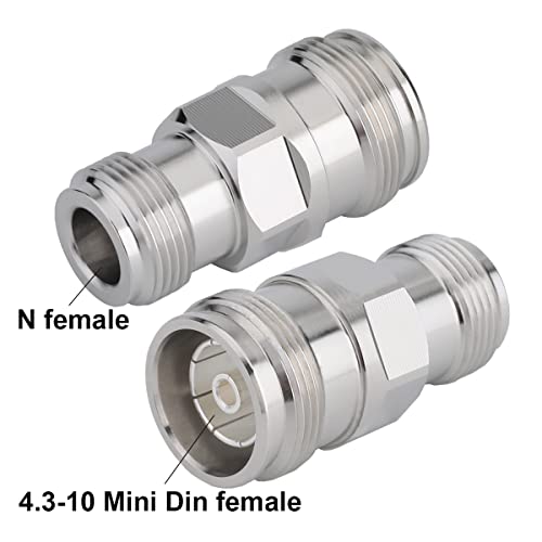 Adaptador 4.3/10 mini DIN hembra a N hembra para cable coaxial 3