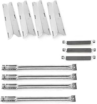 Repair Kit for Charmglow 720-0396, 720-0578 BBQ Gas Grill Includes 4 Stainless Steel Burners, 4 Stainless Heat Plates and 3 Crossover Tube Burners