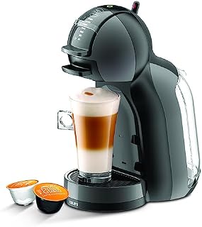 NESCAFÉ DOLCE GUSTO Mini Me Von Krups KP1238 Small Automatic Capsule Coffee Machine, Hot and Cold Drinks, 15 Bar Pressure, 0.8 Litre Water Tank, Eco Mode, Black/Anthracite, KP1238 - 1