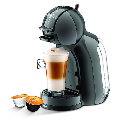 Krups Nescafé Dolce Gusto Machine à café capsules multi-boissons, 0.8 L, 15 bars, Cafetière compacte, Arrêt automatique, Taille de boisson réglable, Mini Me, Noir/Anthracite KP123810