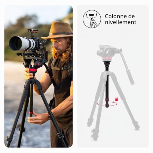 MANFROTTO Trépied vidéo en aluminium avec rotule fluide à base plate type 502 MVK502055XPRO3V - vue 4