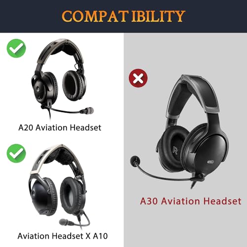 SOULWIT almohadillas para Bose Aviation (A20/X A10) - Negro | No compatible con auriculares Bose A30 Aviation miniatura 2