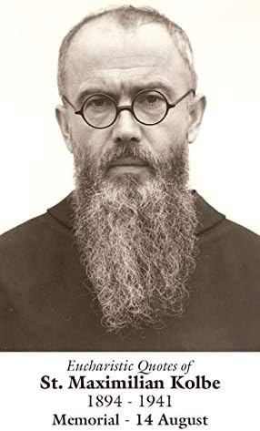 St. Maximilian Kolbe LAMINATED Holy Card (5-pack) with Two Free Prayer Cards Included