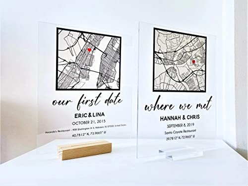 Where We Met Valentines Day Map Plaque - Couple Map, Gift For Her, Acrylic Plaque Couple Gift, Custom Locaiton, Gift For Him, Couples Gift #TOP6