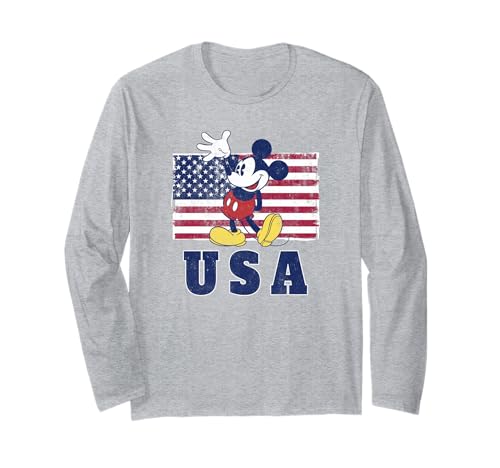 T-shirt Mickey manches longues anti-froissement style américain confortable et chaud