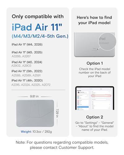 Image of MOFT Dynamic Folio Case for iPad Air 11-inch M3 /M2(2025 /2024 /)10.9 Air 5 /4th Gen(2022 /2020),iPad Pro 11 Inch 4th /3rd /2nd Gen, Magnetic Case with 20+ View Angles,Ultra Thin,Soothing Mist x Misty Cove