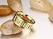 Zealmer Men's Gold Plated Stainless Steel Rotatable Stylish Brick Double Gear Shaped Spinner Rings 9