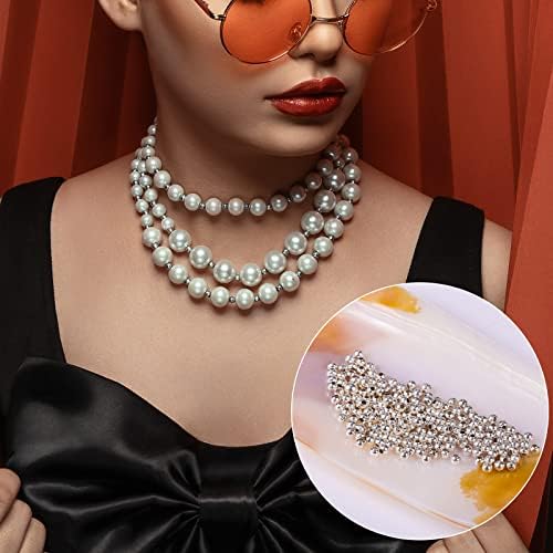 SAVITA 1400pcs 2mm Small Metal Round Spacers Beads Metallic Plated Round Beads for Jewelry Bracelets Necklace DIY Crafts Decoration (Silver)