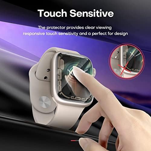 TAURI 6 Pack Screen Protector Designed for Apple Watch Series 9 8 7 41mm & Series 6 5 4 SE 40mm, Bubble-Free, Easy Installation, HD Clear, TPU Protective Film for iWatch 41mm/40mm