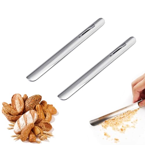 2 pcs spazzola raccogli briciole da tavolo Paletta raccogli briciole in acciaio inox,con bordo curvo e flessibile,Attrezzo per pulire briciole da tovaglia in ristorante e casa,Pratico strumento