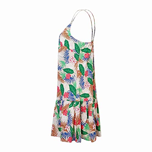 Image of Watoriwa Women Summer Boho Mini Dress | Spaghetti Strap, Sundress, Beach, Casual, Coverup