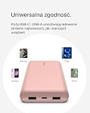 Przenośna ładowarka Belkin BPB012 USB C 20 000 mAh, powerbank 20K z wejściem/wyjściem USB typu C i 2 portami USB A, w zestawie kabel USB C na A, do iPhone'a, Galaxy i innych urządzeń – różowe złoto