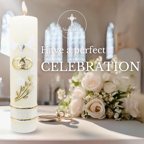 Authenthic Unity Candles for Wedding Ceremony Set Made by Mexican Artisans at La Villa de Guadalupe | Wedding Candles for Ceremony | Wedding Unity Candle Set | Memorial Candles for Wedding Ceremony