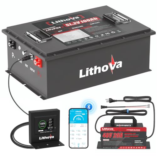 48V 100Ah Lithium Golf Cart Battery Kit with 20A Charger