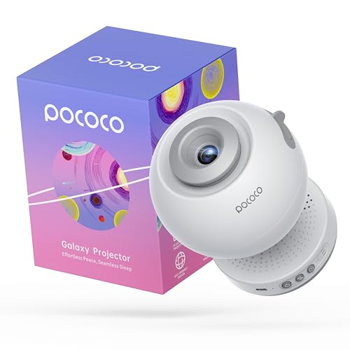 POCOCO Galaxy Star Projector with 2M-Pixel Lens & 5K Discs | Home Planetarium Projector for Relaxation Study and Sleep Aid | Includes 2 Films | Ideal Gift