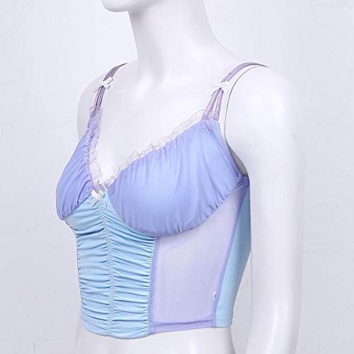 TSSOE Women Mesh Crop Top Sexy Spaghetti Strap Tank Top Backless E-Girl Camis Y2K Camisole Top Shirt 4 TSSOE Women Mesh Crop Top Sexy Spaghetti Strap Tank Top Backless E-Girl Camis Y2K Camisole Top Shirt