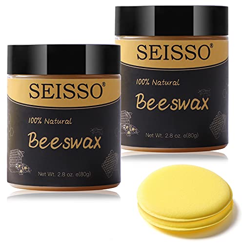 SEISSO Beeswax Furniture Polish, Natural Wood Seasoning Beeswax Furniture Cleaner for Wood Floors, Tables, Chairs and Cabinets