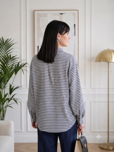 Image of OOMPH! Women's Printed Shirt | Full Sleeves | Collared Neck | Curved Hem | Casual Shirt for Women
