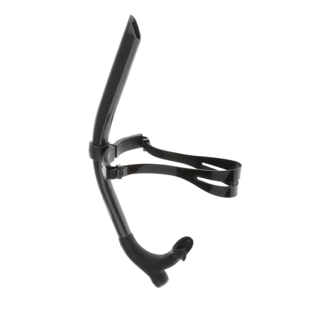 SM SunniMix Dry Snorkel Swimming Front Breathing Tube Training, Adults Snorkel Diving Tube for Snorkeling and Scuba Diving Black - Image 4