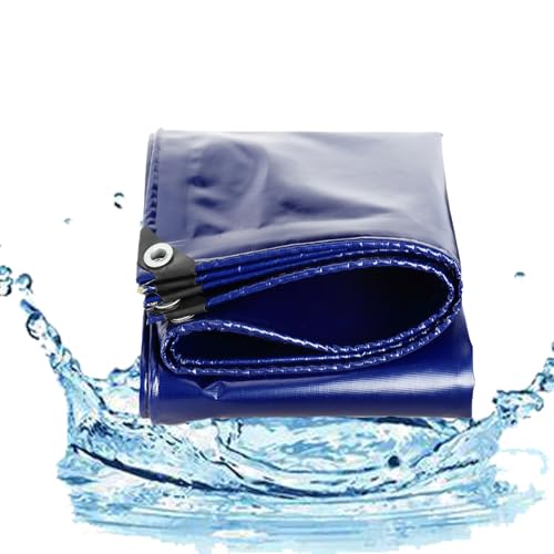 Heavy Duty Blue Tarpaulin with Eyelets and Grommets Waterproof Plastic Tarp Cover for Outdoor Garden Chicken Coop and Camping