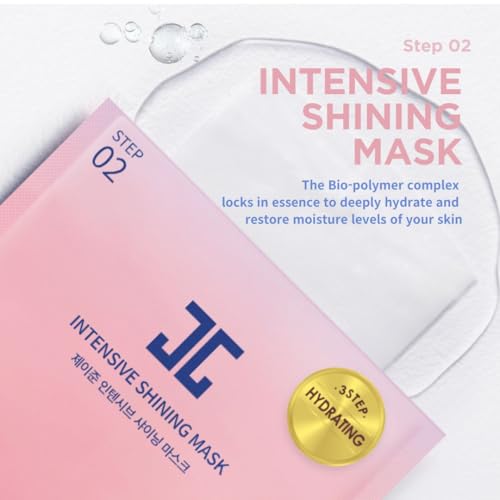 JAYJUN JJ JAYJUN Intensive Shining Mask with Lavender Extract (10 Pack)- 3-Step Hydration, Radiance Boost, All-in-One Skincare, Korean Sheet Mask for Dull & Tired Skin