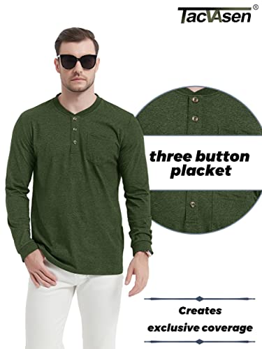 Tacvasen Cotton Shirts For Men Loose Fit Button Shirt Pocket Shirt Beach Shirt Athletic Shirt Workout Shirt Regular-Fit Shirt Henley Shirts #TOP2