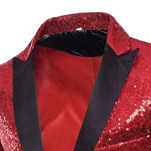 Mens Button Sequin Blazer Jacket Long Sleeve Notch Lapel Suit Jackets Party Wedding Prom Dress Coats3