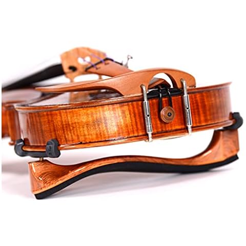Fiddlerman Light Carbon Fiber Violin Shoulder Rest 4/4 Foam Padding For Comfort With Slight Height Adjustable Feet (Wood Look) Cover