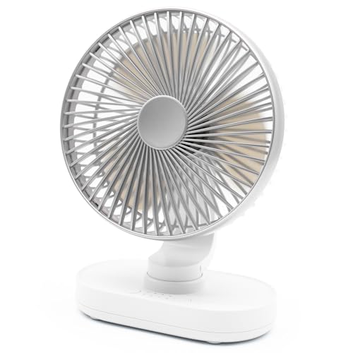 Tischventilator sehr Leise, 16,5CM Klein Ventilator, Auto Oszillierend, 4 Geschwindigkeiten, Starkem...