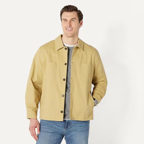 Image of Amazon Essentials Men's Relaxed-Fit Stretch Cotton Utility Jacket with Multi Pockets