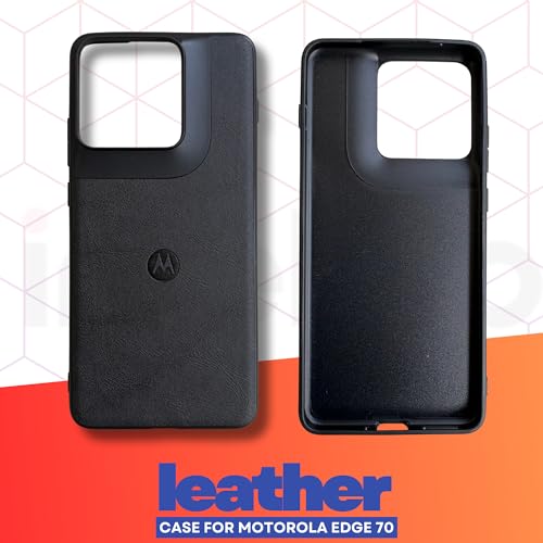 Image of Premium Leather Back Cover for Motorola Edge 70 5G | Slim & Stylish Protective Case with Soft Edges | Shock Resistant, Lightweight Case (Black)