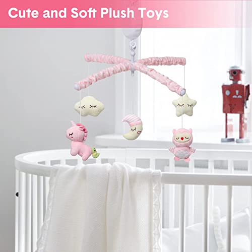 Baby Crib Mobile, Nursery Mobile For Crib With Music Motor Spinner, Musical Crib Toys For Infants 0-6 Months Girls And Boys, Crib Mount Mobiles With 36 Lullabies, Pink #TOP4