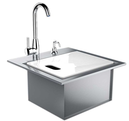 SUNSTONE B-PS21 Commercial Sink with Lid and Cutting Board, 21-Inch - Thumbnail 2