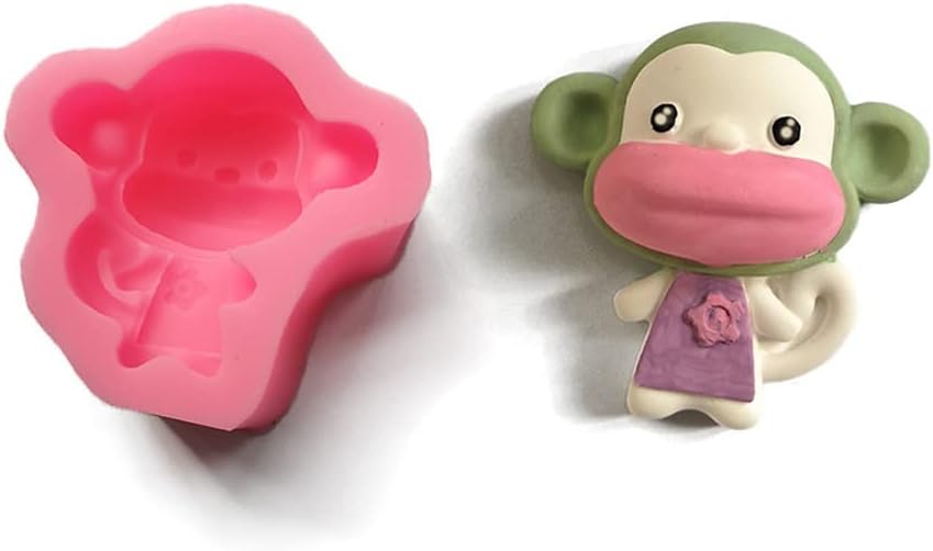 Playing Mold 3D Monkey Silicone Molds for DIY Cake Fondant Biscuit Cookies Soap Sugar Pudding Chocolate Hard Candies Dessert Candle Decor