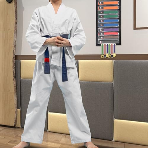 JUXYES Wall Hanging Martial Arts Belts Organizer for 12 Belts, Portable Karate Belt Display Holder with Medals Hanging Stick, Lightweight Taekwondo Belt Organizer for Martial Arts Learners by JUXYES - Image 6