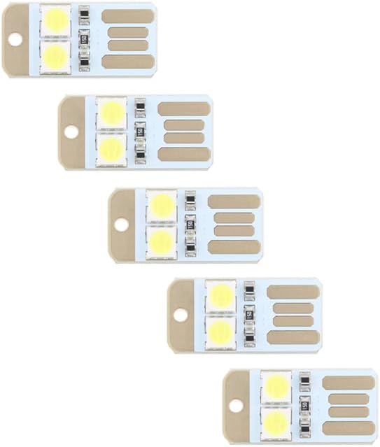 5Pcs USB LED Light, 2-LED Pure White Keyboard Lamp for Laptop, Power Bank — 사진 1