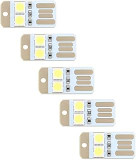 5Pcs USB LED Light, 2-LED Pure White Keyboard Lamp for Laptop, Power Bank