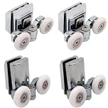 Double Shower Door Sliders Zinc Alloy Pebbles Set of 4 Upper & Bottom
