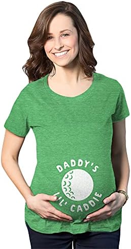 Maternity Daddy’s Lil’ Caddie Tshirt Funny Golf Lover Baby Announcement Graphic Tee