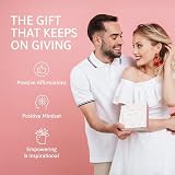 Codzienny kalendarz afirmacyjny, niedatowane inspirujące prezenty na biurko dla kobiet, afirmacje różowy z klapką motywacyjny różowy i biały