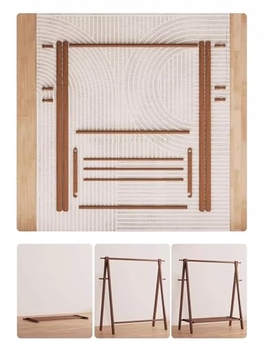 Cutfouwe Porte-Manteaux en Bois, Grands vêtements Pliables, Stand Garment Rack avec étagère de Stockage, Rangement des vêtements, Organisation à Domicile, Hêtre Naturel,24" – vue 6