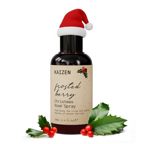 Kaizen Christmas Tree Room Spray – Frosted Berry, Sweet Vanilla & Sugar Scent – Long-Lasting Festive Air Freshener for Home, Linen, Car & Office – Uplifting Holiday Fragrance, 100ml Gift Size