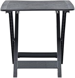 Ksodgun Plastic folding garden table, modern style outdoor leisure garden table, family gathering garden table 79 x 72 x 70 cm-anthracite