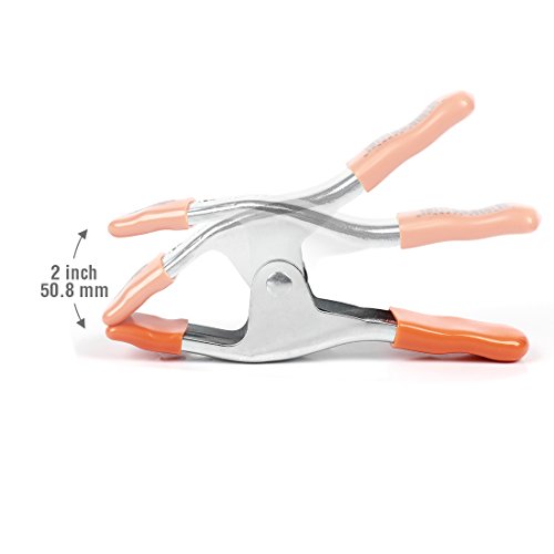 Pony 6-Inch, 4-Inch Heavy Duty Metal Spring Clamps Set, 2-Inch, 1-Inch Jaw Opening, With Protective Handles And Tips, 10-Piece #TOP1