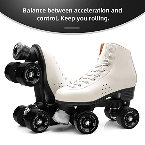 8 Pack 78A Quad Roller Skate Wheels 65 X 36Mm With Abec-9 Bearings Installed For Double Row Skating, Quad Skates Accessories Outdoor/Indoor Use (Black) #TOP6