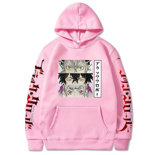kakazoomm store Unisex Anime Clover Sudadera con Capucha Cosplay Disfraz de Asta Yuno Noelle Sudadera de Manga Larga Casual Pullover con Bolsillo Canguro
