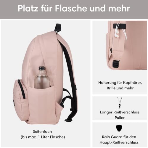 Foto von LARKSON Schulrucksack Mädchen & Jungen Teenager Rosa - No 3 - Rucksack Damen & Herren für Schule - 16