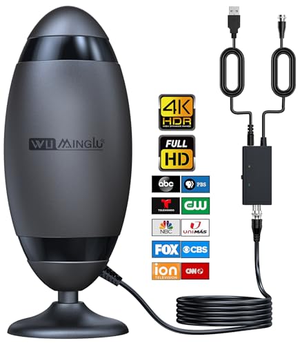 WUMINGLU TV Antenna Indoor - Digital HD TV Antenna for Smart TV Local Channels 2024 Newest Clear 4K Up to 460 Miles Long Range Indoor Outdoor Amplifier Signal Booster 30FT Cable Easy Setup