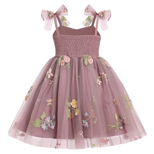Ibtom Castle Baby Birthday Dress, Baby Girl Wedding Guest Sequin Flower Princess Tutu Tulle Floral Dress Graduation Pageant Dresses For Baby&Toddler Summer Outfit Dusty Pink 12-18 Months #TOP20