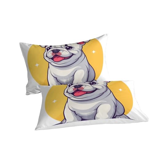 Housse de couette bouledogue 3D zippée pour refaire son lit simple en quelques secondes - 3